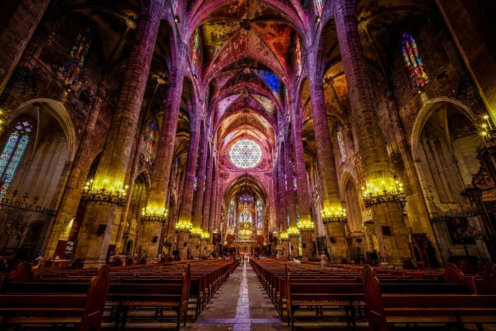 The central nave of La Seu is one of the tallest in Gothic architecture.