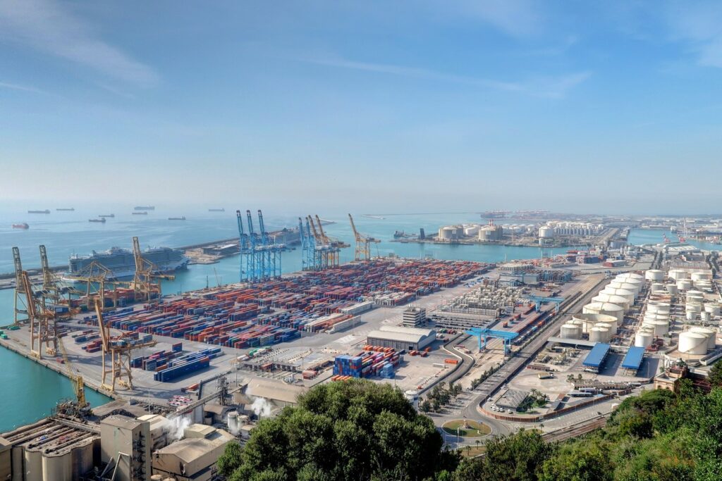 From the Mirador de l'Alcalde you look straight down onto the port of Barcelona and the sea