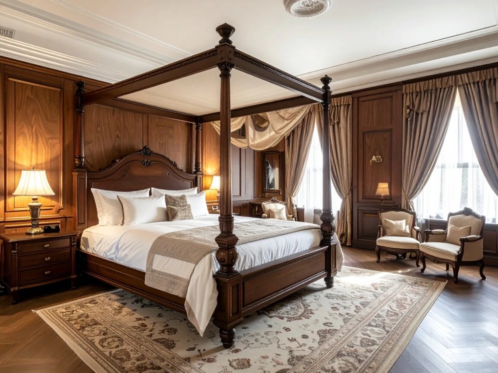 A Victorian-style boutique room at PortAventura World. AI-generated image.