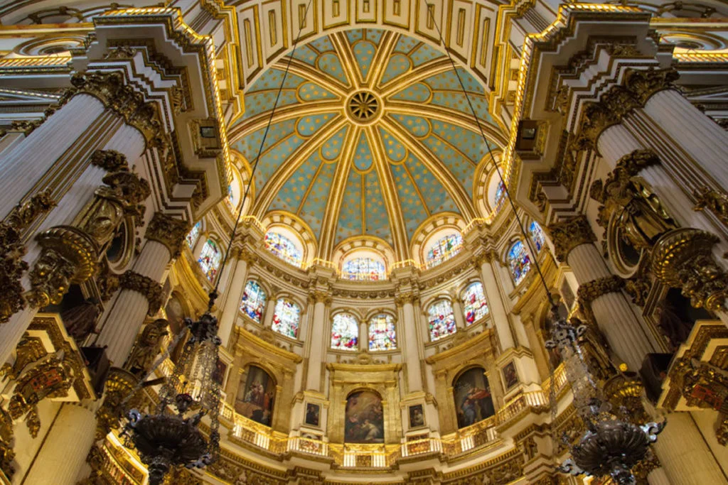 The majestic Granada Cathedral with its beautiful interior