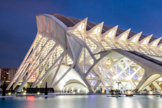 The futuristic architecture of Oceanografic in Valencia, Spain