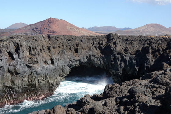 Volcanic rock formations on Lanzarote's south coast