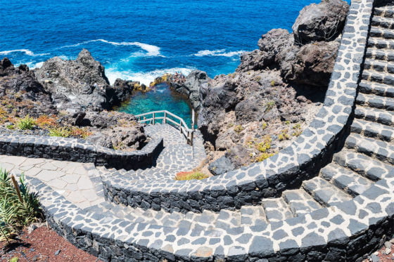 A view of El Caletón and other natural pools in Tenerife