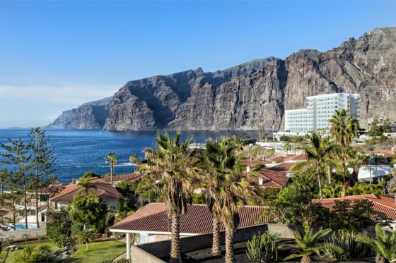 A view of Santiago del Teide, a charming seaside town near Los Gigantes, Tenerife
