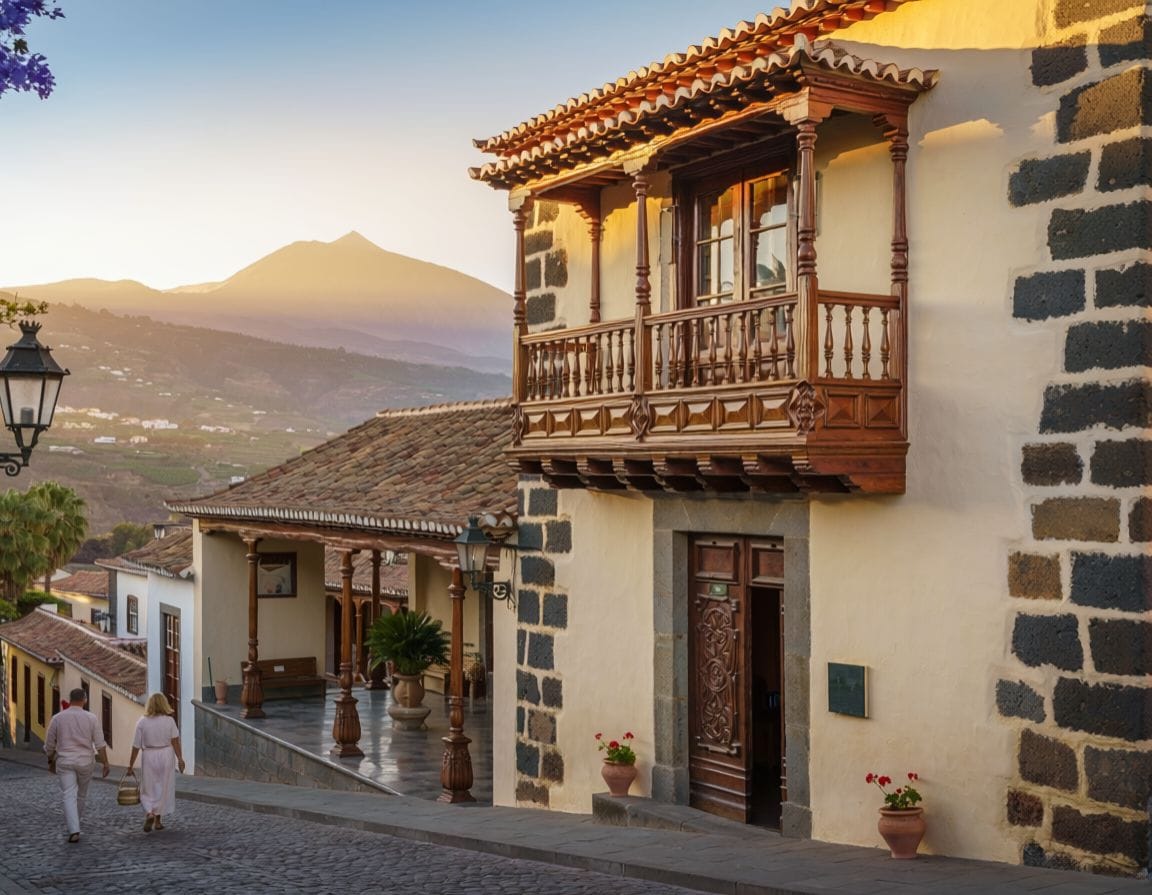 Hotel Rural Victoria offers a characterful stay in the old centre of La Orotava. AI-generated image.