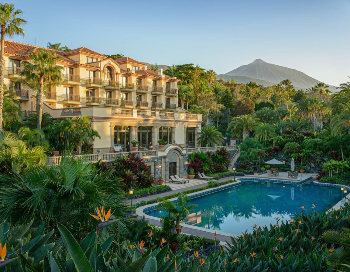 Hotel Botรกnico & The Oriental Spa Garden is a five-star spa hotel in Puerto de la Cruz. AI-generated image.