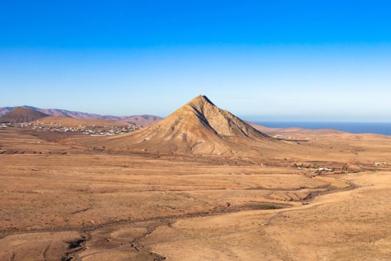 A breathtaking view of the Sacred Mountain of Tindaya on the beautiful island of Fuerteventura