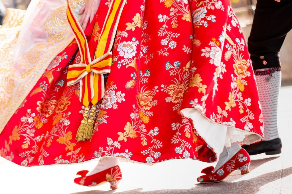 Traditional fallera costumes are part of Las Fallas, Valencia's biggest festival