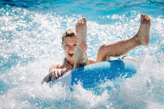 An image of a thrilling person enjoying water sports at Aqualand El Arenal, the perfect destination to unleash your inner daredevil