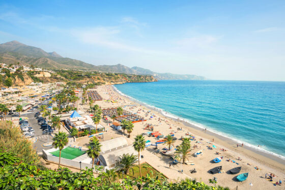 View of Costa del Sol Beaches in Malaga, Spain
