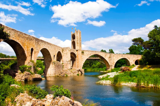 Medieval bridge in Besalu, Spain