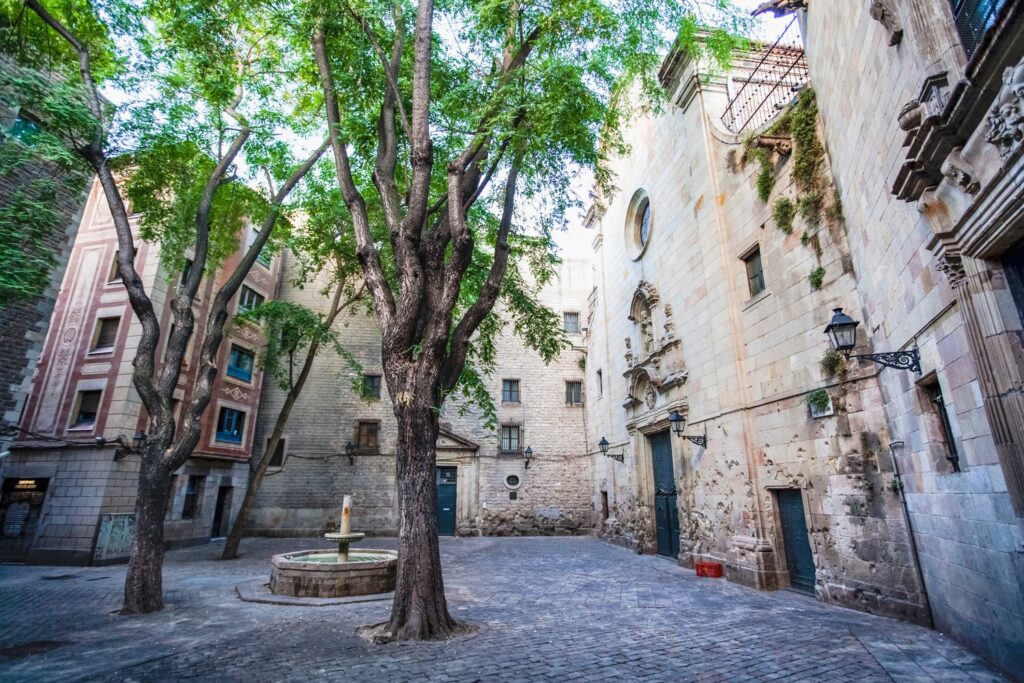 Plaça Sant Felip Neri is one of the quietest and most moving squares in the Gothic Quarter