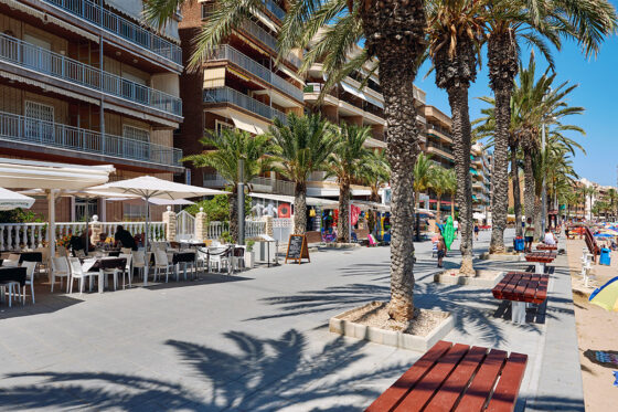 A variety of restaurants and bars in Torrevieja, Spain