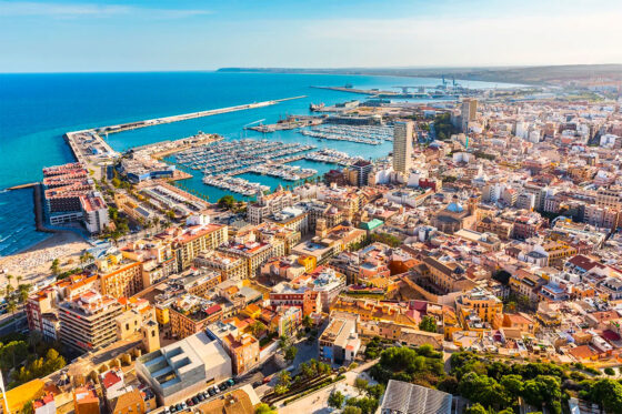 Panoramic view of the beautiful city of Alicante