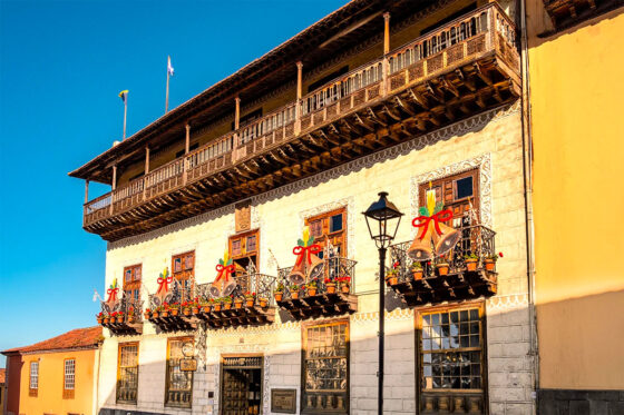 A view of the Casa de los Balcones in La Orotava, Canary Islands