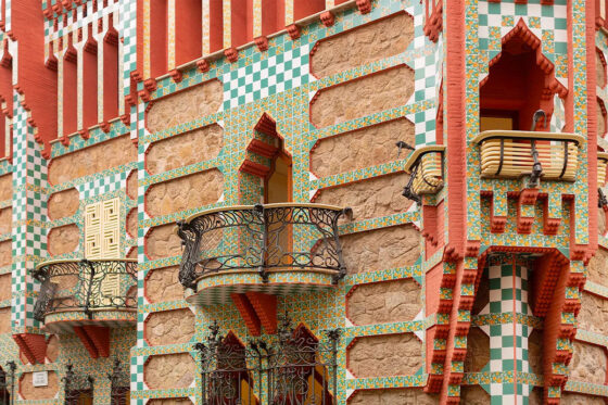 Exterior details of Casa Vicens Barcelona
