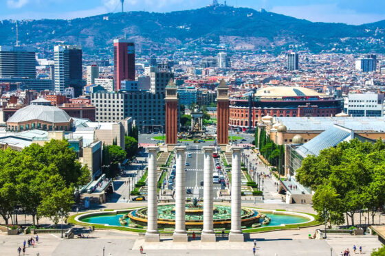 View stretching from the terrace of the National Art Museum of Catalonia