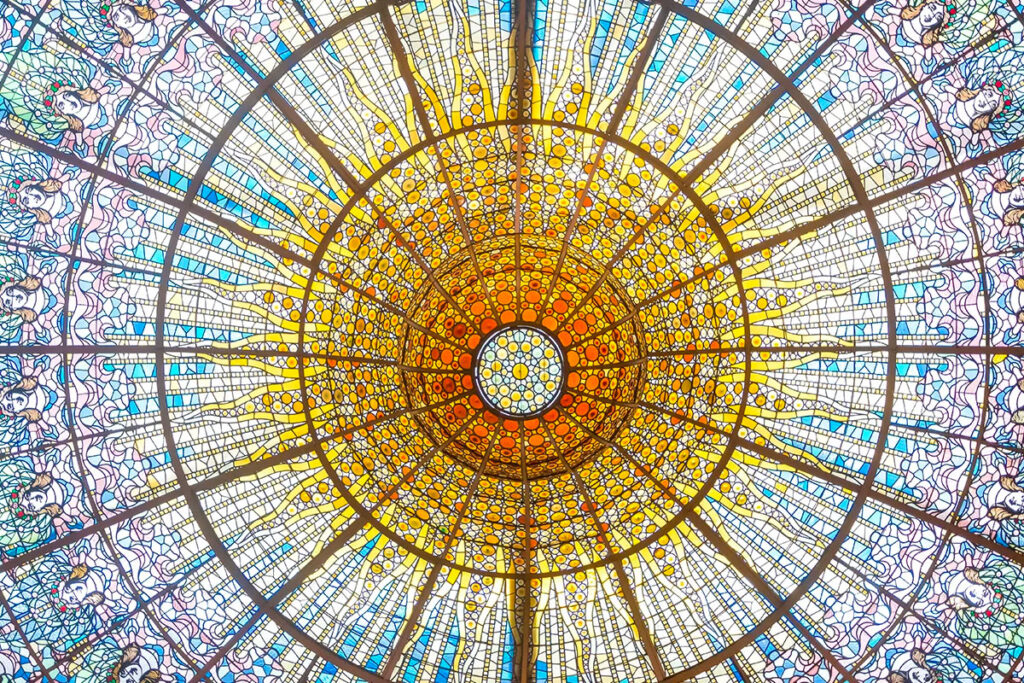 Glass skylight of the Palace of Catalan Music