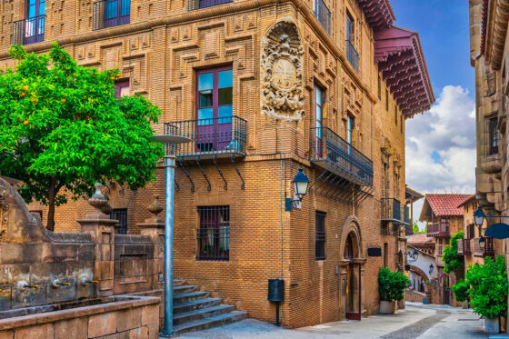 Traditional architectures in Poble Espanyol, Catalonia, Spain