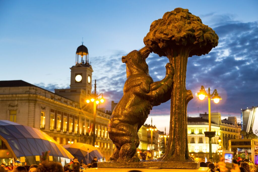 The Bear and the Strawberry Tree statue in Puerta del Sol is the symbol of Madrid.