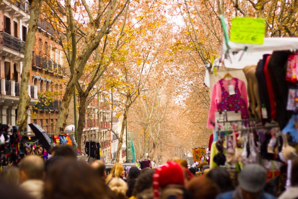 On Sunday mornings the El Rastro flea market fills the streets of La Latina.