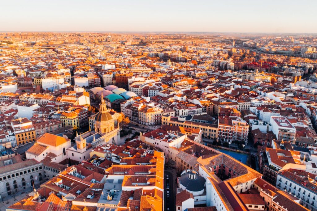 La Latina, seen from above, is one of the oldest and liveliest neighbourhoods in Madrid.