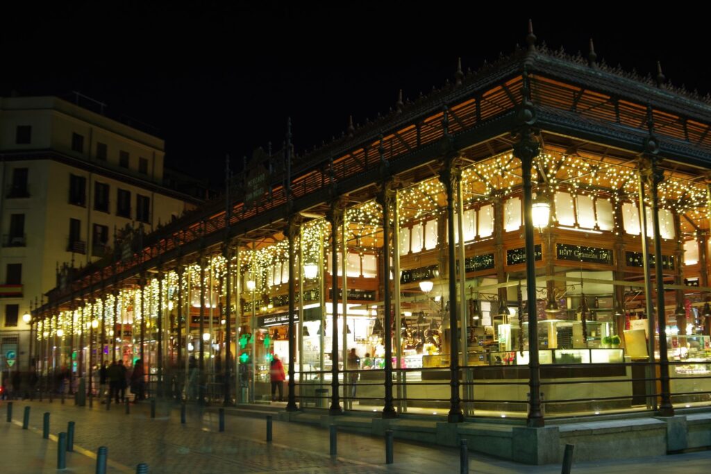 The iron and glass hall of the Mercado de San Miguel is a great place to sample tapas.