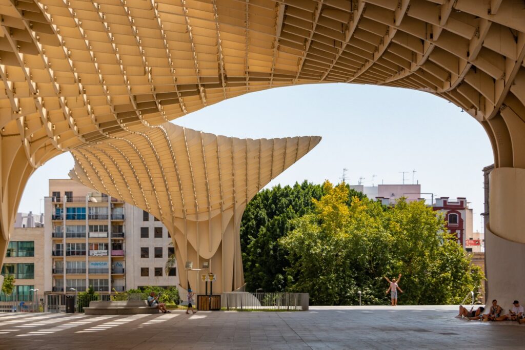 The walkway on top of Metropol Parasol offers panoramic views over Seville