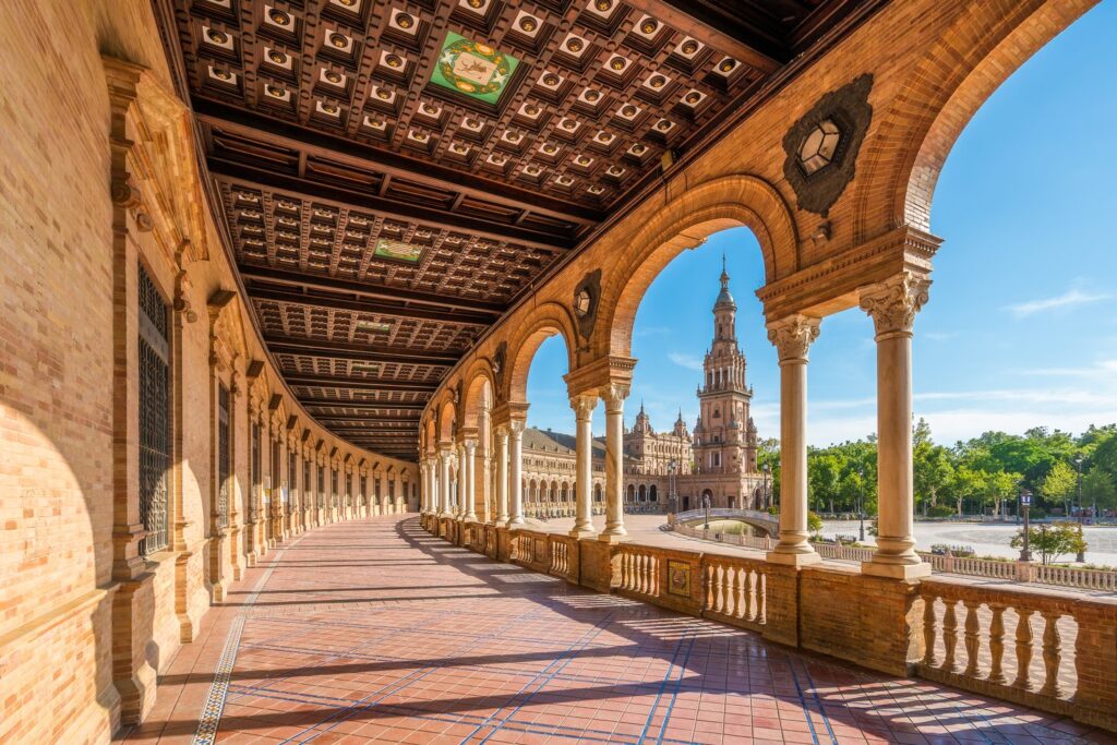 Plaza de España, built for the 1929 exposition, is the most photographed spot in Seville
